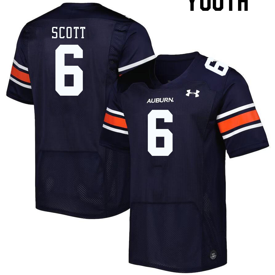 Youth #6 Keionte Scott Auburn Tigers College Football Jerseys Stitched-Navy